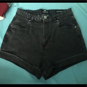 Black Jean High Waisted Shorts.